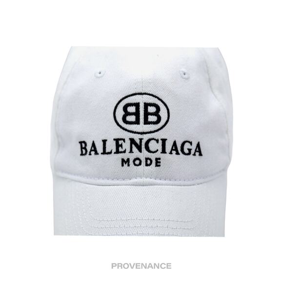 🔴 Balenciaga BB Logo Mode Embroidered Cap Hat - White - Picture 6 of 10